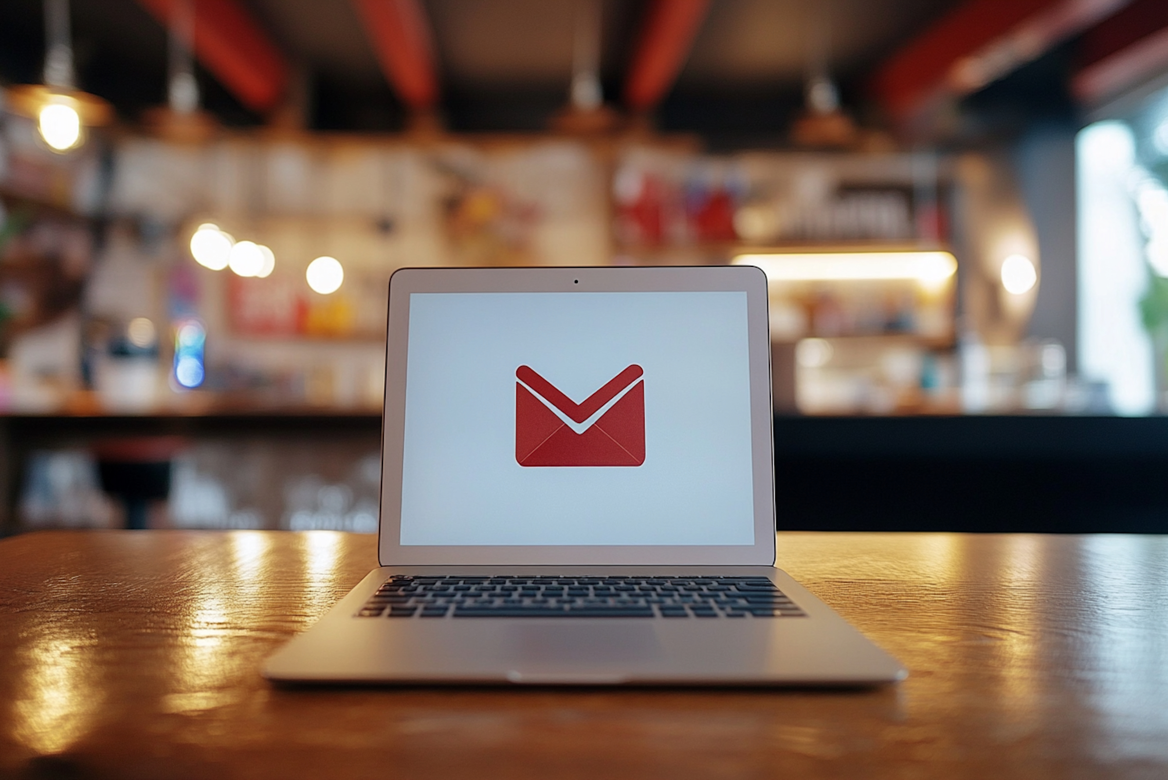 Red envelope on e computer screen