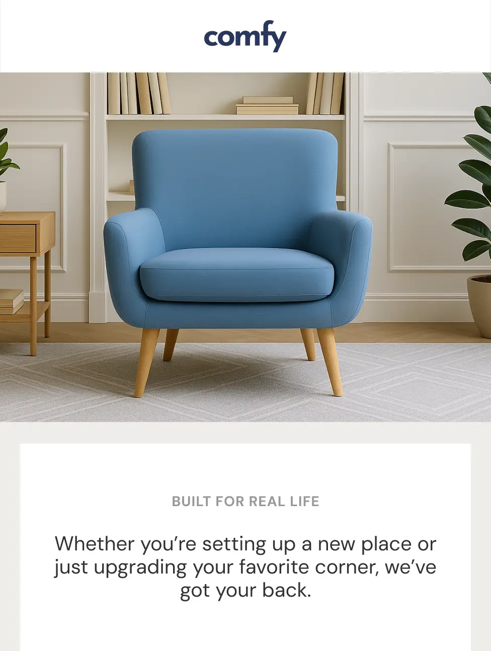 A product email built in Cakemail.